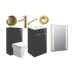 Pilton Bathroom Furniture Pack with Brushed Brass Taps and Free LED Mirror